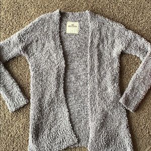 Hollister Fluffy Grey Cardigan Size Small